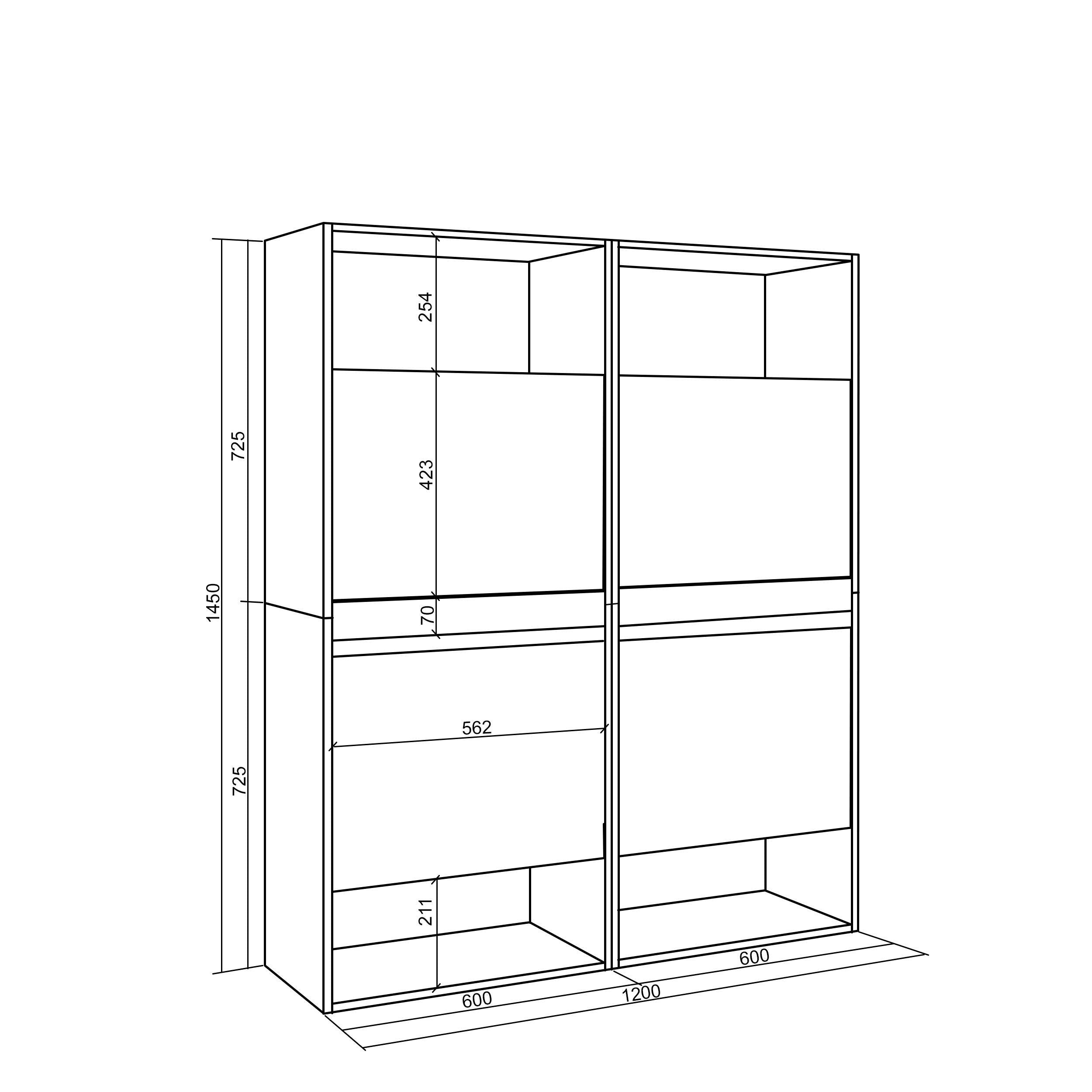 Scarpiera, 120x35x145 cm, Camera da letto, stanza, Armadio, Cemento , RF3522