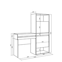 Scarpiera, 130x35x145cm, Camera da letto, Tavolo da toeletta, colore Rovere RF3535