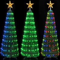 Albero di Natale 120 cm Cono Pieghevole 160 Led Smart Luminosi con App Control