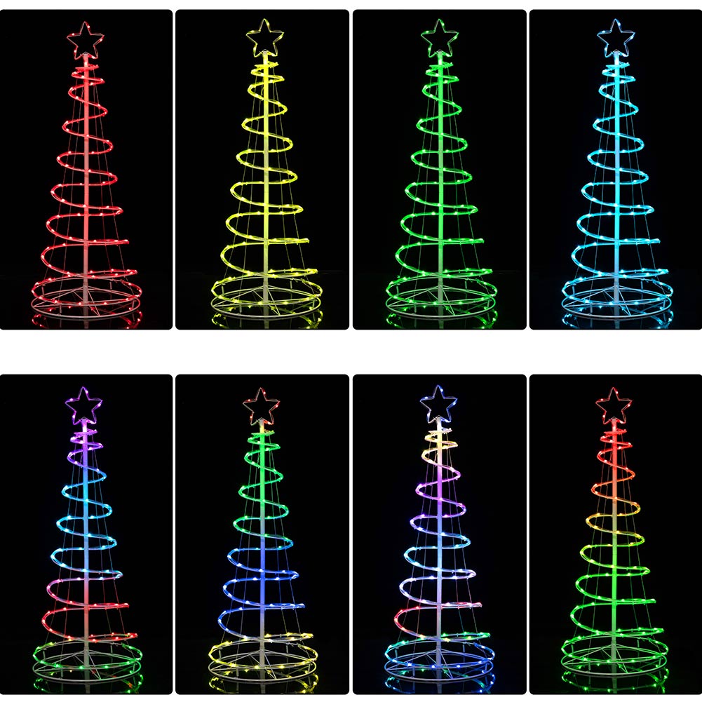 Albero di Natale Luminoso 200 Luci a Led Spirale per Interno ed Esterno 210 CM