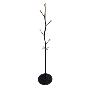 Attaccapanni Appendiabiti Piantana Forma Albero Metallo 8 Ganci Nero 38x38x175cm