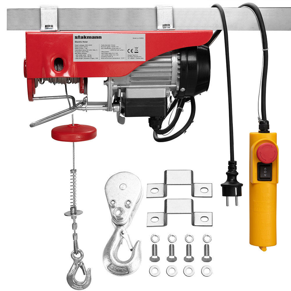 Paranco Elettrico Argano Montacarico Verricello Sollevatore Carico 125 / 250 kg