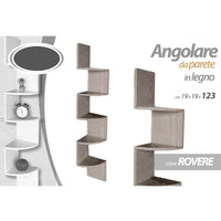 Libreria Scaffale Mensole Parete Angolare Moderna 5 Ripiani Angolo Rovere