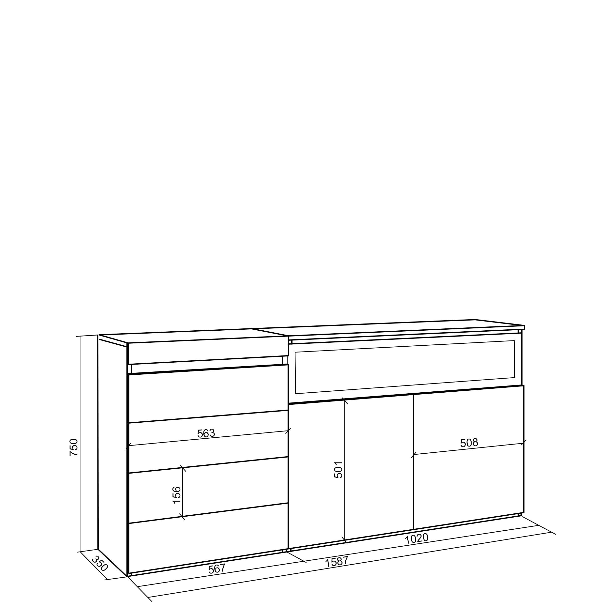 Cassettiera, 135x57x75 cm, Camera da letto, stanza, Camino elettrico, Cemento , RF3427