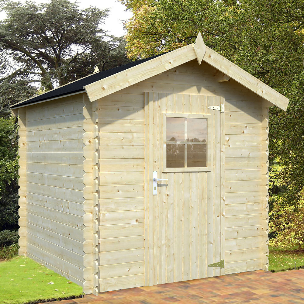 Casetta da Giardino in Legno Flipper Sistema BlockHouse Pircher Porta Finestra