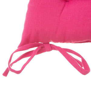 Cuscino Sedia in Tessuto Trapuntato Imbottito 40x40 con Laccetti Colore Fucsia