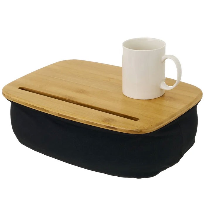 Vassoio Colazione Letto con Cuscino Tavolino Divano Porta PC Tablet Legno Bamboo