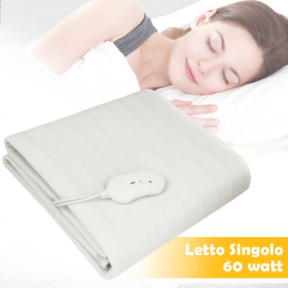 Coperta Elettrica Termica Letto Singolo Coprimaterasso Scaldaletto Elettrico 60W