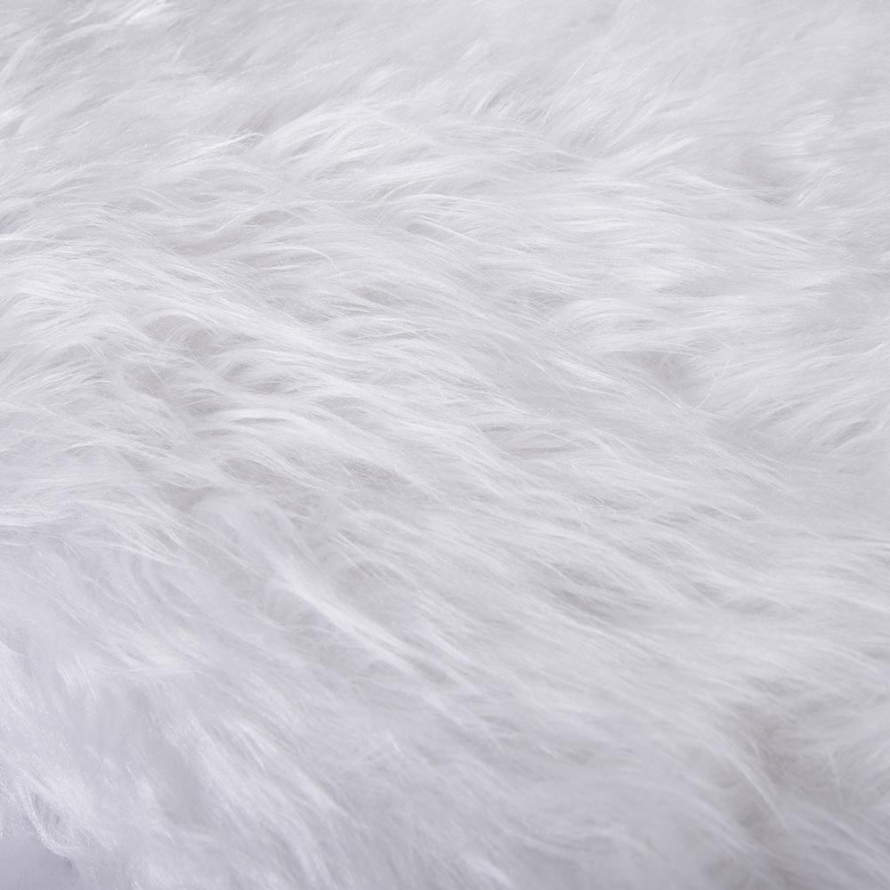 Tappeto Gonna Copertura Base Albero di Natale 90cm Peluche Bianco Effetto Neve