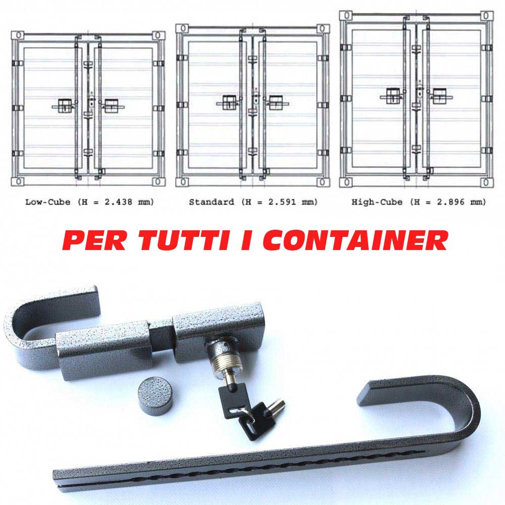 Lucchetto per Container a Zanna Blocco Container Rimorchio a Serranda + 2 chiavi