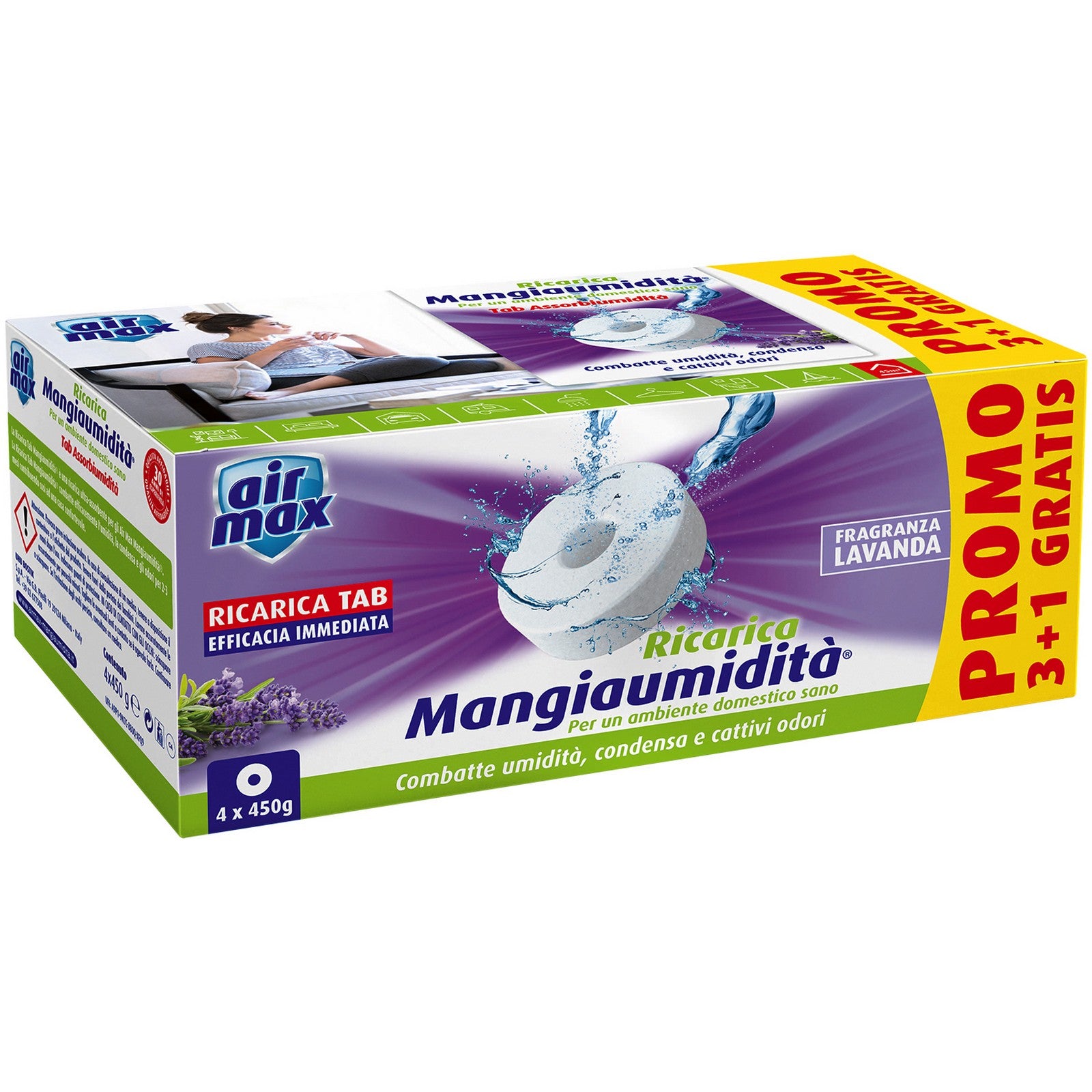 cf airmax assorbiumidita ricarica tab lavanda 4 pz x450 g 3354