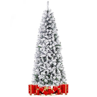 Albero di Natale Super Folto Pino Slim Salvaspazio Innevato Saint Moritz 150 cm