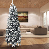 Albero di Natale Innevato Super Folto Slim Salvaspazio Saint Moritz 180 cm