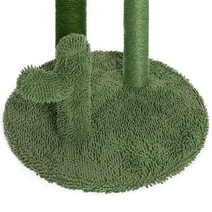 Tiragraffi Graffiatoio Forma 3 Cactus per Gatti Verde con Pallina 34 x 59 cm