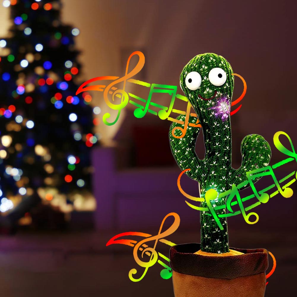 Peluche Cactus Danzante che Balla a Batteria Musica Luci Movimento per Bambini