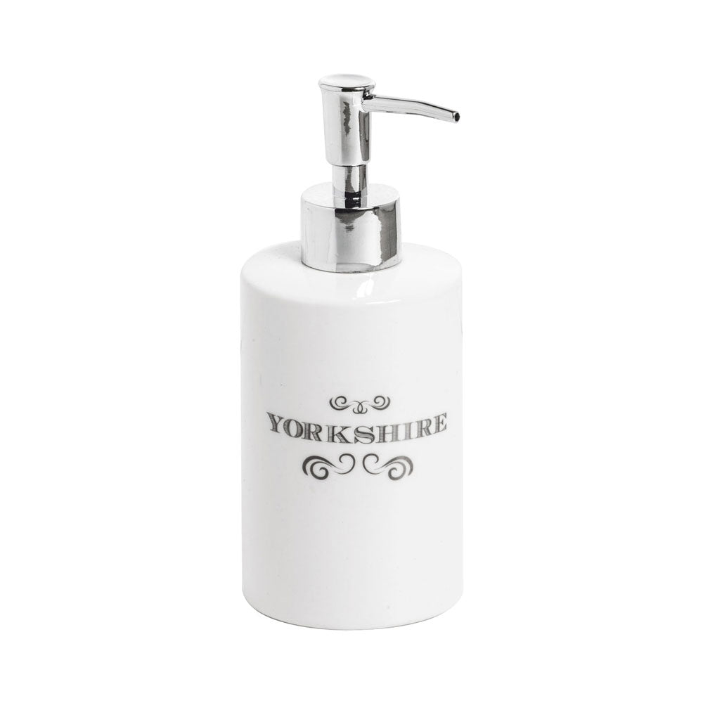 Dispenser Sapone Liquido da Bagno in Porcellana Bianca Stile British Yorkshire