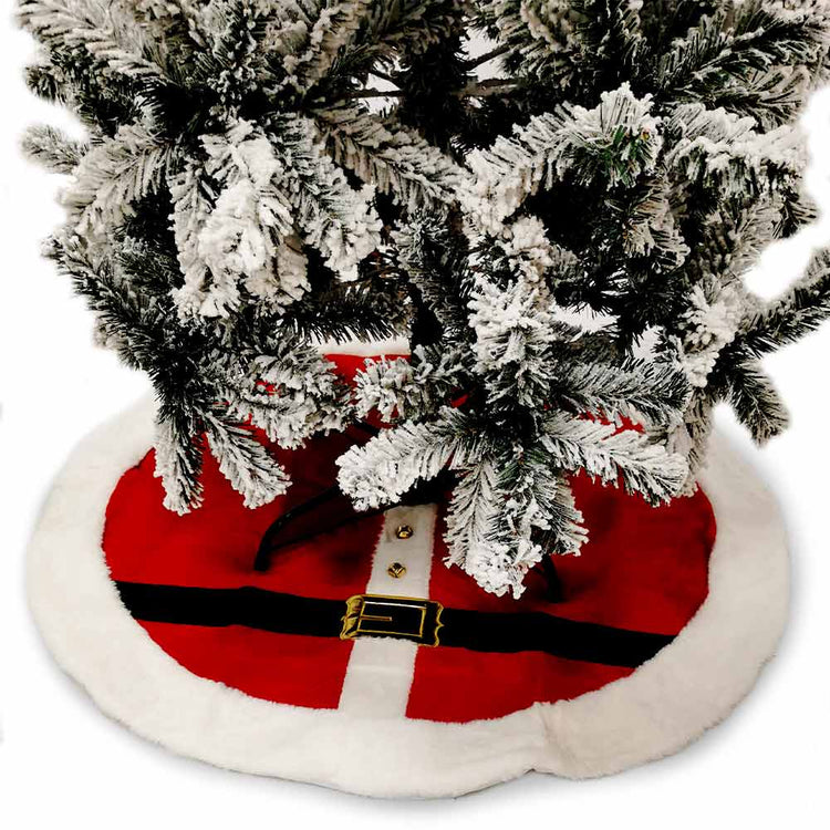 Tappeto Gonna Copertura Base Albero di Natale Natalizio Rosso e Bianco 90 cm