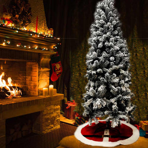 Tappeto Gonna Copertura Base Albero di Natale Natalizio Rosso e Bianco 90 cm