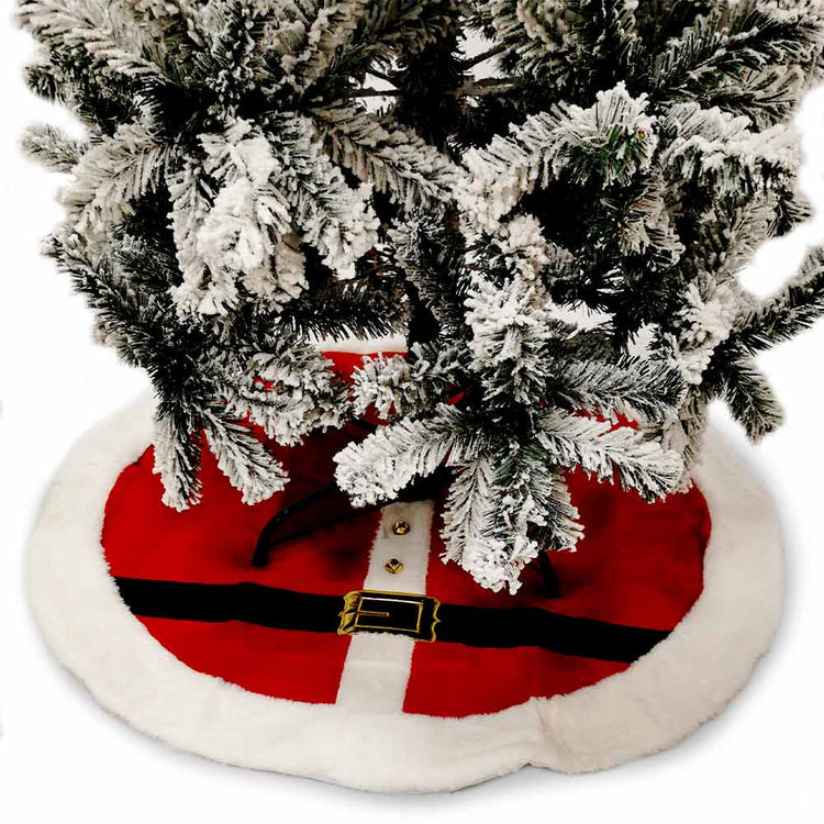 Tappeto Gonna Copertura Base Albero di Natale Natalizio Rosso e Bianco 100 cm