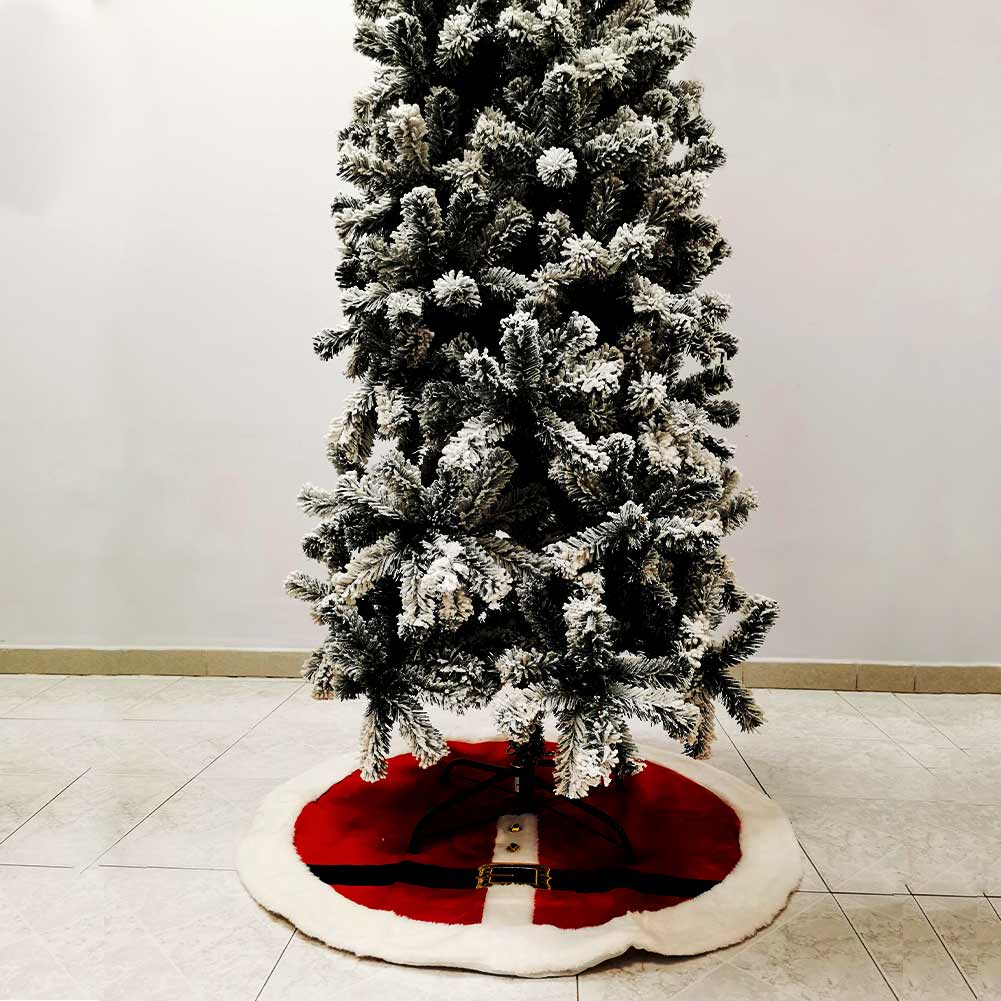 Tappeto Gonna Copertura Base Albero di Natale Natalizio Rosso e Bianco 120 cm