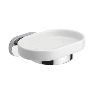 Porta Sapone da Parete a Muro Bagno in Ceramica Bianco Saponetta Louise