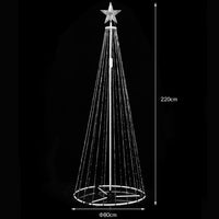 Albero Natale Luminoso 220 cm con 324 LED RGB App Smart Control Luci per Esterno