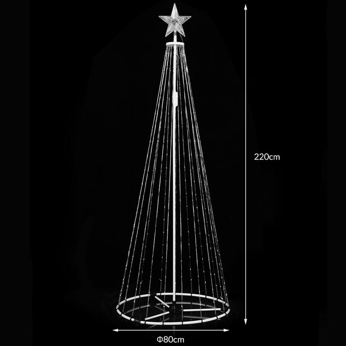 Albero Natale Luminoso 220 cm con 324 LED RGB App Smart Control Luci per Esterno