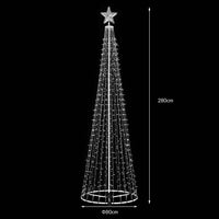 Albero Natale Luminoso Colore Bianco Caldo 753 LED 280cm Decorazione per Esterno