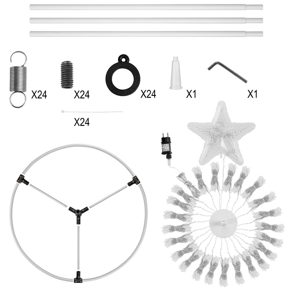 Albero Natale Luminoso Colore Bianco Caldo 753 LED 280cm Decorazione per Esterno