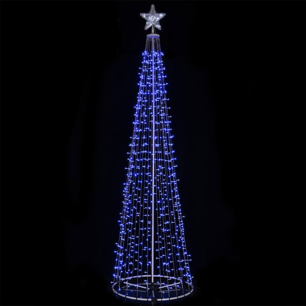 Albero Natale Luminoso Colore Blu 753 LED 280cm Decorazione Esterno Natalizio