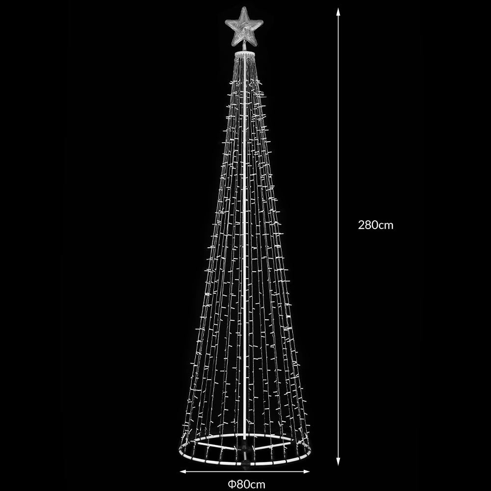 Albero Natale Luminoso Colore Blu 753 LED 280cm Decorazione Esterno Natalizio