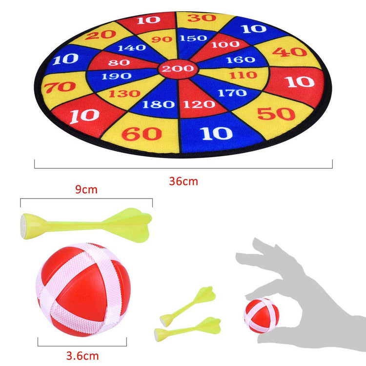 Gioco Tirassegno Tiro al Bersaglio Soft con Freccette e Palline a Strappo 36cm