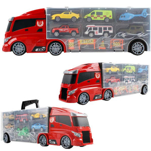 Camion Bisarca Porta Auto con 6 Macchinine Giocattolo Bambini Idea Regalo