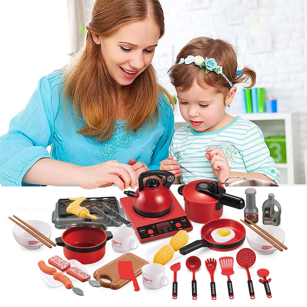 Set Cucina Giocattolo set 36 pezzi Gioco per Bambini con Suoni Realistico