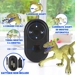 Dinosauro Telecomandato Giocattolo Gioco che Cammina Elettronico Velociraptor