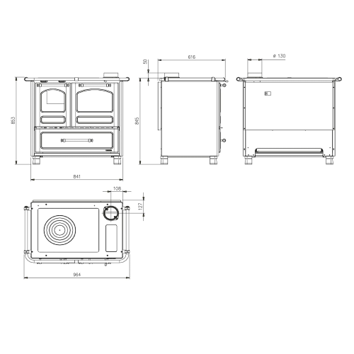 NORDICA Cucina a Legna Family 4,5 Dx Potenza Termica 9 kW 258 m3 Bianca