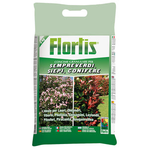 CONCIME per SIEPI PIANTE VERDI CONIFERE CYCAS Flortis granulare 5 KG FLORTIS