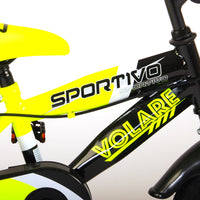 Bicicletta per Bambino 12" 2 Freni Sportivo Giallo Neon e Nero