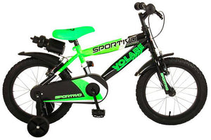 Bicicletta per Bambino 14" 2 Freni Sportivo Verde Neon e Nero