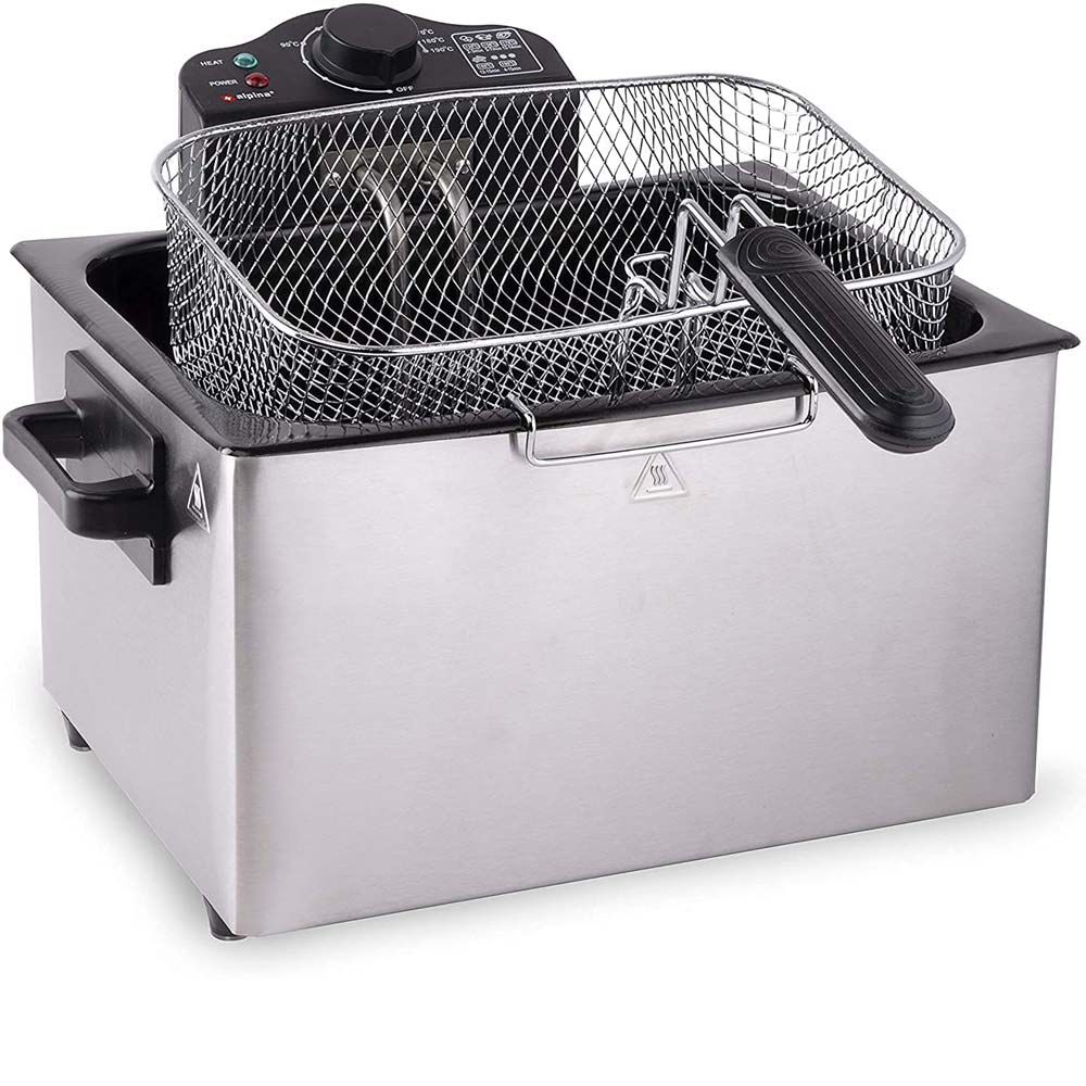 Friggitrice Elettrica Professionale Acciaio Inox 3 Cestelli 2000W 5 litri Alpina Alpina