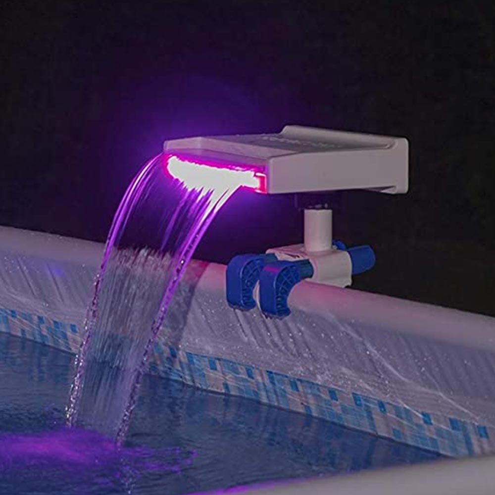 Bestway Flowclear Fontana Cascata Luce LED RGB Cambio Colore Piscina Fuoriterra