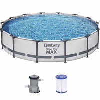 Bestway Steel Pro MAX Piscina Rotonda 427 x 84 cm Pompa Filtrante Colore Grigio