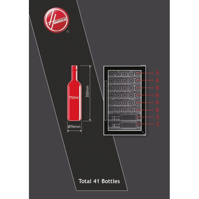 Cantinetta H-Wine 500 Hoover HWC 150 EELW/N da 41 Bottiglie (84,5x49x55) Nero