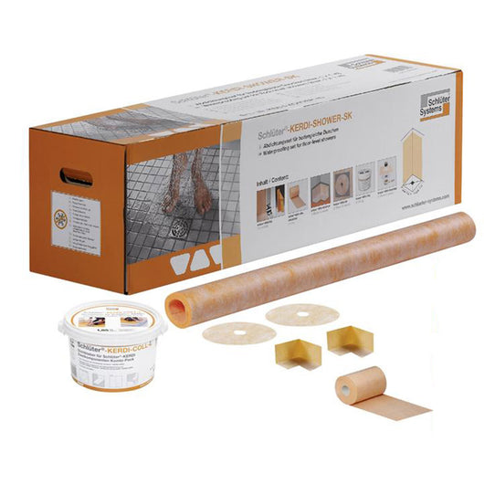 Kerdi Shower Sk - Kit Completo Per Impermeabilizzazione Docce A Filo Pavimento Con Piastrelle In Ceramica - Schluter