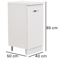 Mobile Base per Cucina Componibile Minimal Colore Bianco con 1 Anta 2 Scomparti