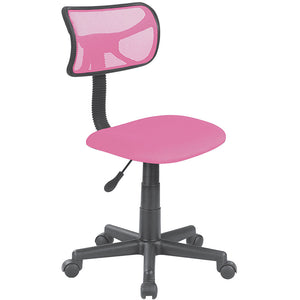 Sedia Girevole 5 Ruote Ufficio Cameretta Scrivania Schienale Ergonomico Rosa