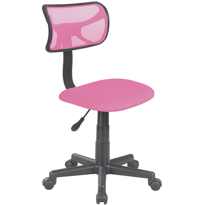 Sedia Girevole 5 Ruote Ufficio Cameretta Scrivania Schienale Ergonomico Rosa