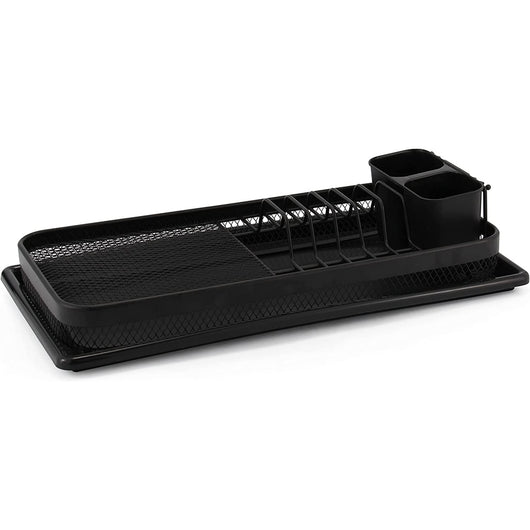 Scolapiatti e Posate in Metallo Colore Nero per Cucina 47 x 11 x 21 cm