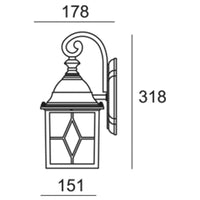 SARGAS Lanterna vintage lampada rustica parete LED E27 applique luce muro pub pizzeria taverna ingresso 230V