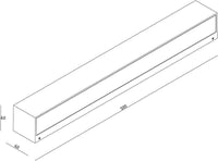 LINEAR Applique LED 14W rettangolare lineare singolo fascio luce parete esterni IP65 ingresso giardino 230V 50cm SINGOLO